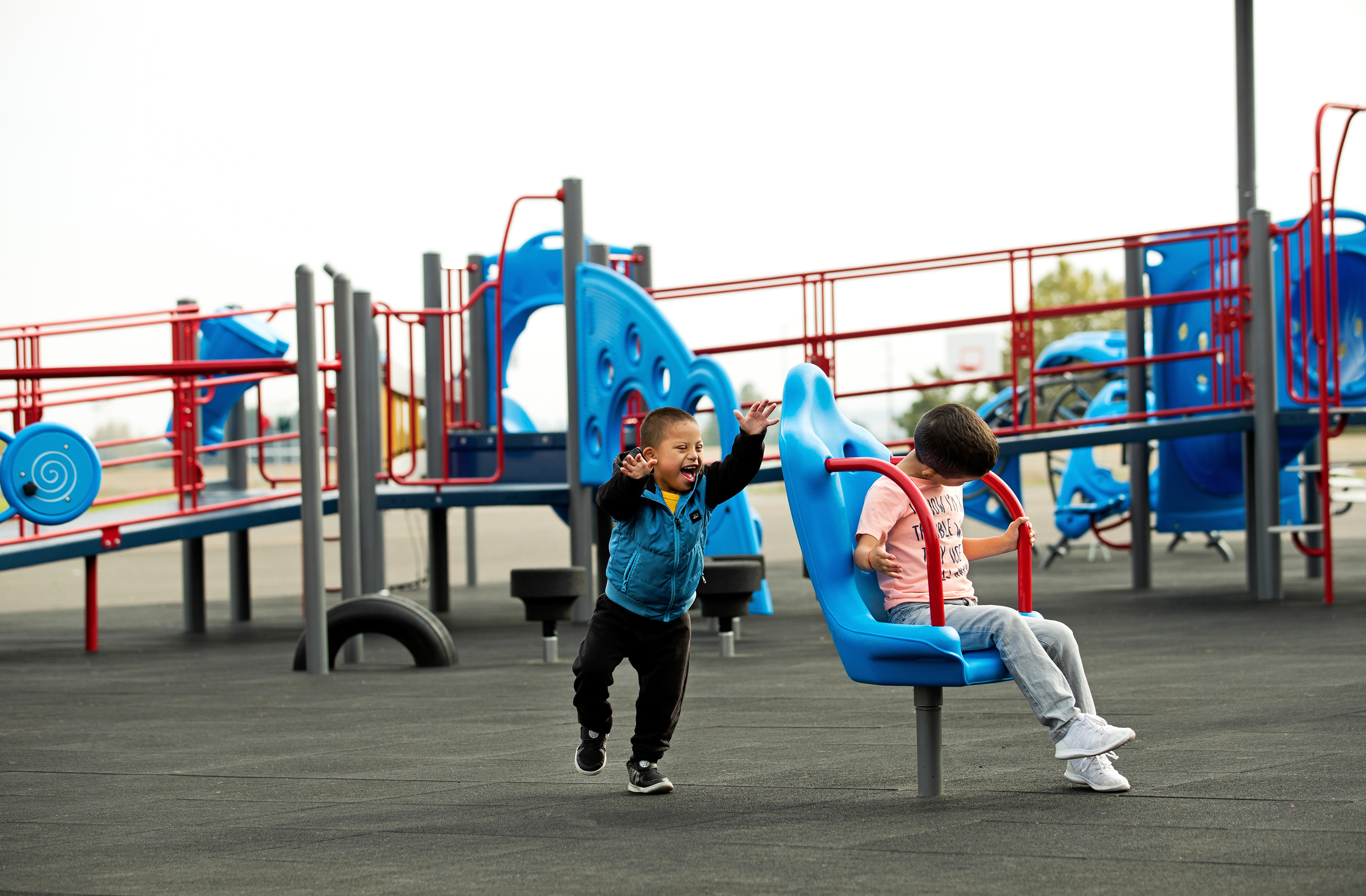 children playing on a playground