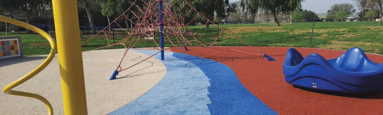 A well-maintained playground surface